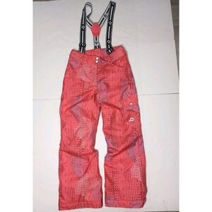 Jupa Girls Pink Print Snowboard Snow Ski Pants Bib adjustable Waist Size 12